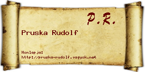 Pruska Rudolf névjegykártya